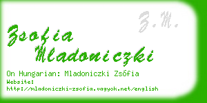 zsofia mladoniczki business card