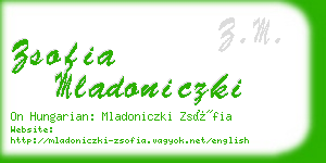 zsofia mladoniczki business card